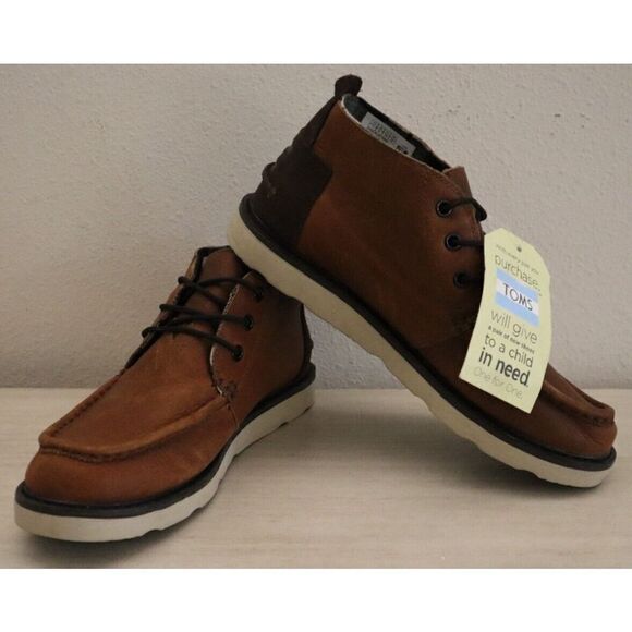 Toms 10010819 Men's Sz 7M Brown Waterproof Pull up Leather Chukka Boots - Picture 1 of 8